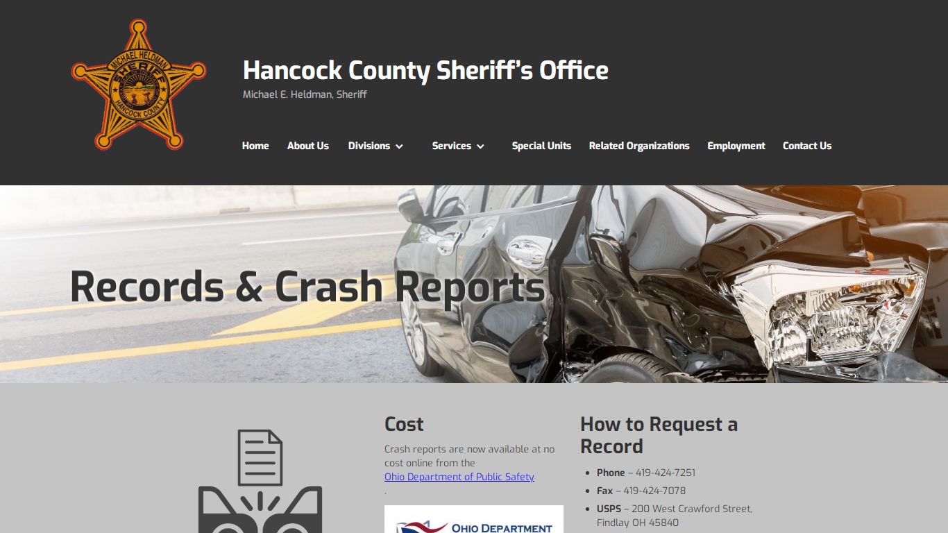 Records & Crash Reports - Hancock Sheriff
